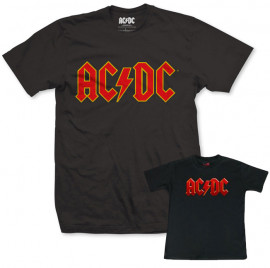 Duo Rockset AC/DC papa t-shirt & baby t-shirt Logo Colour