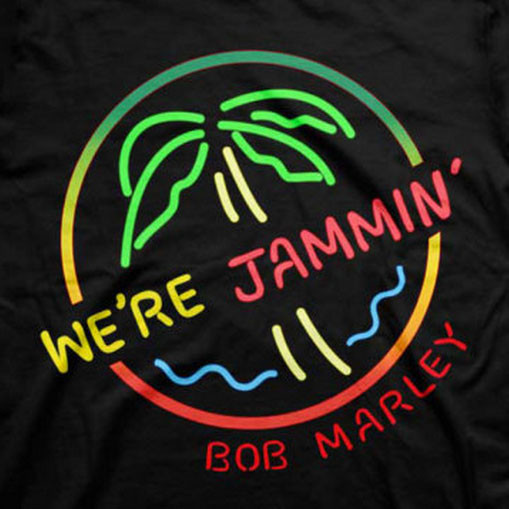 Bob Marley Kids T-shirt Neon Sign