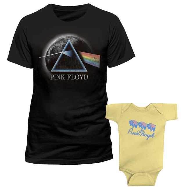 Duo Rockset Pink Floyd papa t-shirt & Pink Floyd baby romper