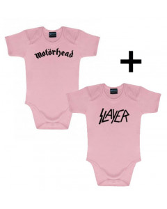Cadeauset Motörhead Baby Romper & Slayer Romper Pink