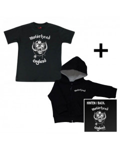 Cadeauset Motörhead Baby Hoody/vest met rits & Motörhead Baby t-shirt