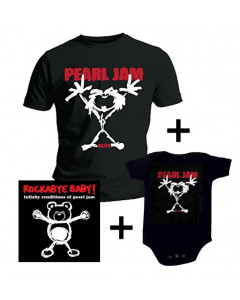 Duo Rockset Pearl Jam papa t-shirt & Pearl Jam baby romper & CD